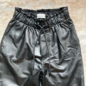Abercrombie faux leather joggers